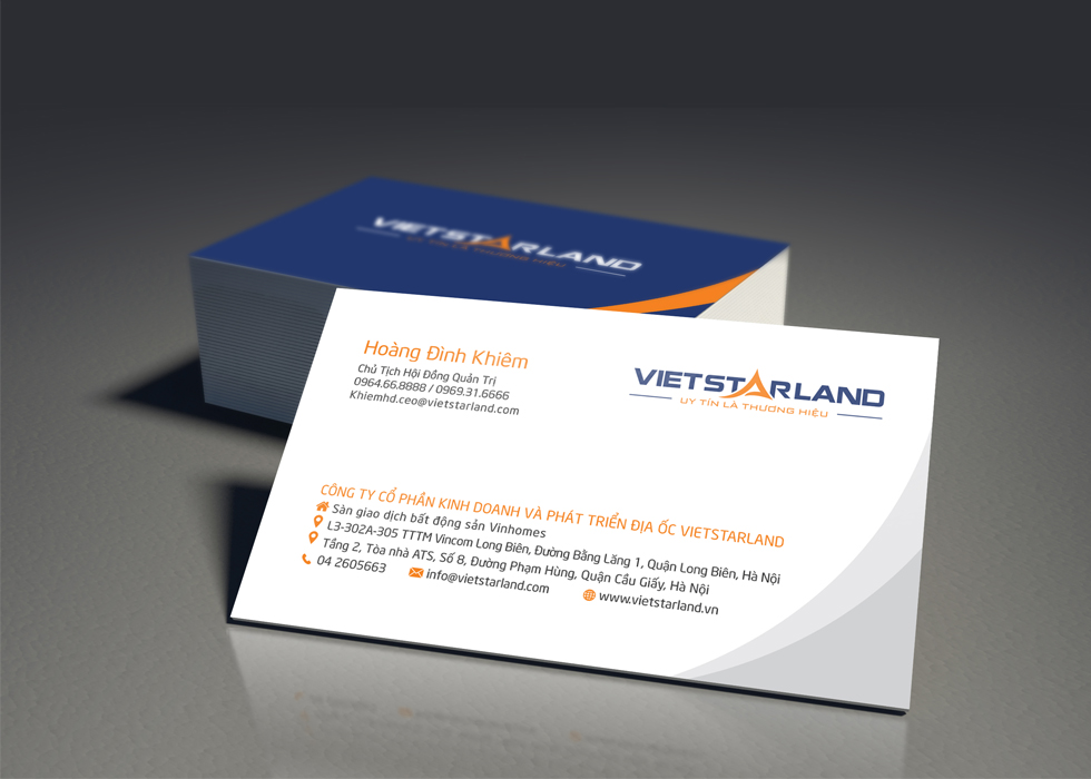 VietstarLand - Thiết kế logo và nhận diện thương hiệu lĩnh vực kinh doanh bất động sản VietstarLand